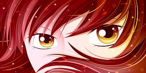 Yeux de manga de feu sur Mixed media vector arts