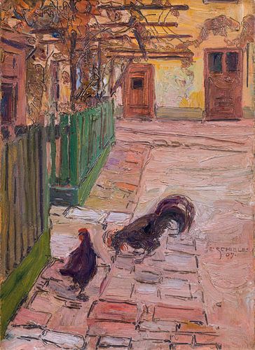 Egon Schiele, Groene Omheining (Schmiedehof, Klosterneuburg), 1907