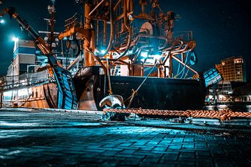 Schip in de haven van Scheveningen van MICHEL WETTSTEIN