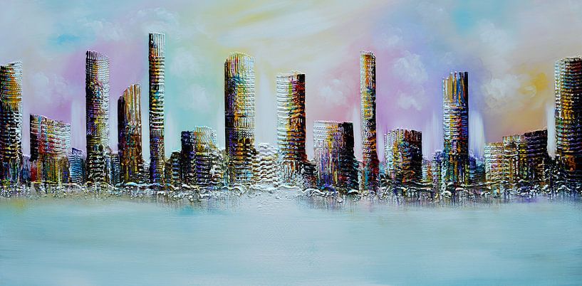 Colorful skyline van Gena Theheartofart