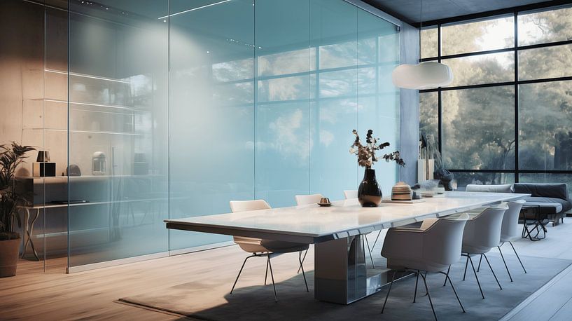 farbenfrohes Interieur des Raumes, Transparenz und Milchglaseffekte, Kunstdesign von Animaflora PicsStock