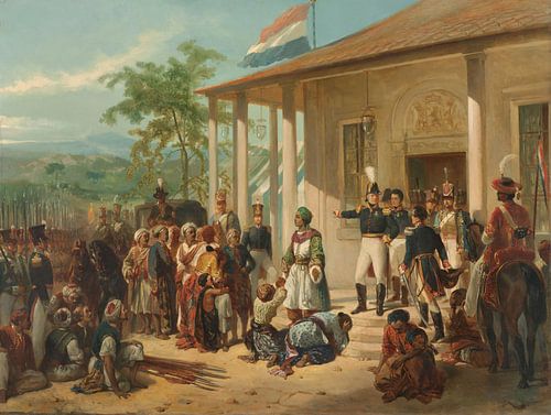 De onderwerping van Diepo Negoro aan luitenant-generaal baron de Kock, Nicolaas Pieneman