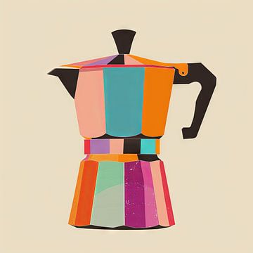 Kleurrijke Bialetti - Koffie van Poster Art Shop
