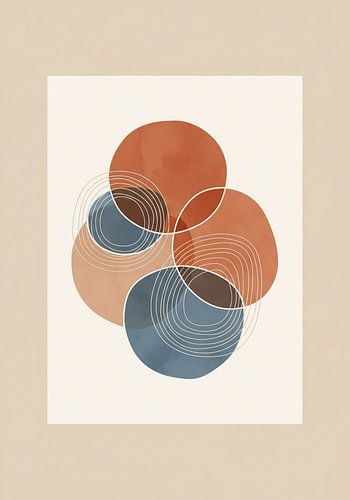 Cercles intérieurs - Abstrait Japandi Connection Art