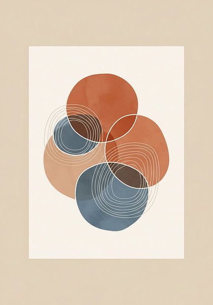 Inner Circles – Abstract Japandi Connection Art by Media Jeka