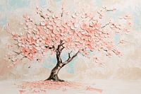 Blossom tree painting in soft tones