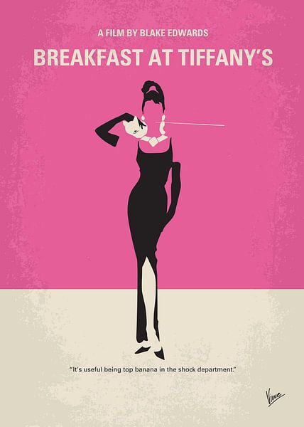 No204 My Breakfast at Tiffanys minimal movie poster van Chungkong Art