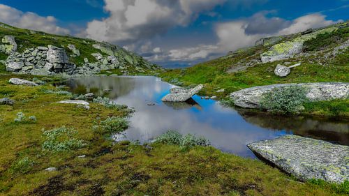 Vue d'un paysage norvégien étonnant et idyllique. Image d'automne des montagnes.