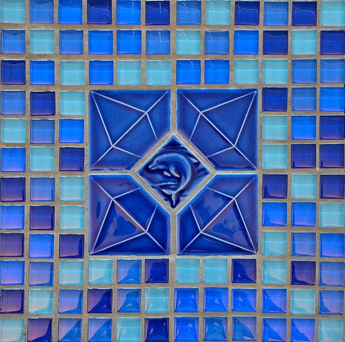 Mosaic with dolphin - Art by Carla Caribbean