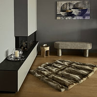 Klantfoto: Modern Abstract Taupe | Modern abstract van Kunst Kriebels, op aluminium