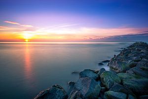 Coucher de soleil sur la mer du nord sur Pieter van Dieren (pidi.photo)