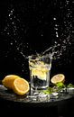 Lemonade with fresh lemons on wooden background by Olha Rohulya thumbnail