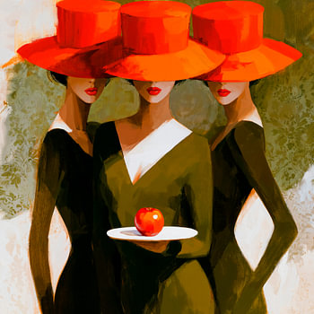 Three ladies and one Apple