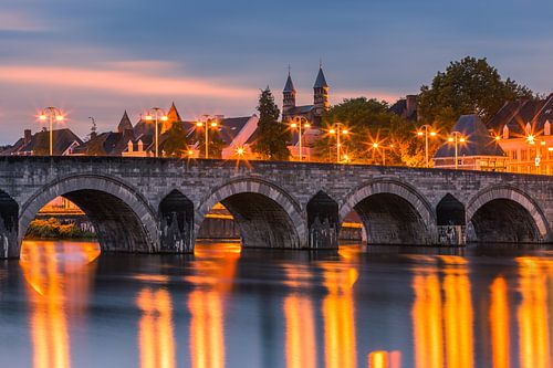 Illuminated Saint Servatius Bridge, Maastricht by Henk Meijer Photography