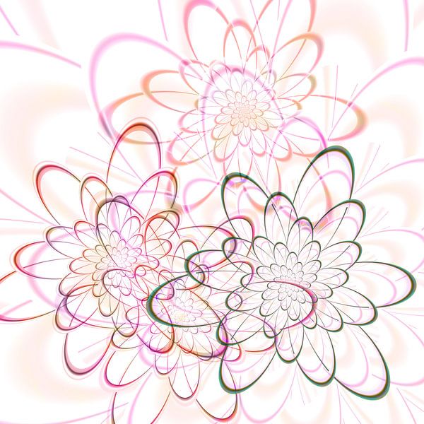 blossom - three curved abstract blossoms by Claudia Gründler