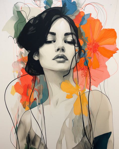 Illustration: modern portrait by Carla Van Iersel