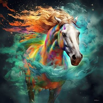 Pferd in mehrfarbig von Gelissen Artworks