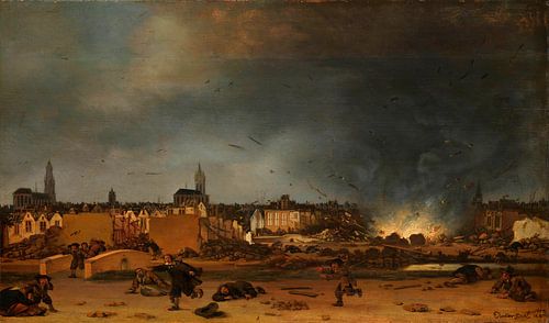 De explosie van het kruitmagazijn in Delft, Egbert Lievensz. van der Poel