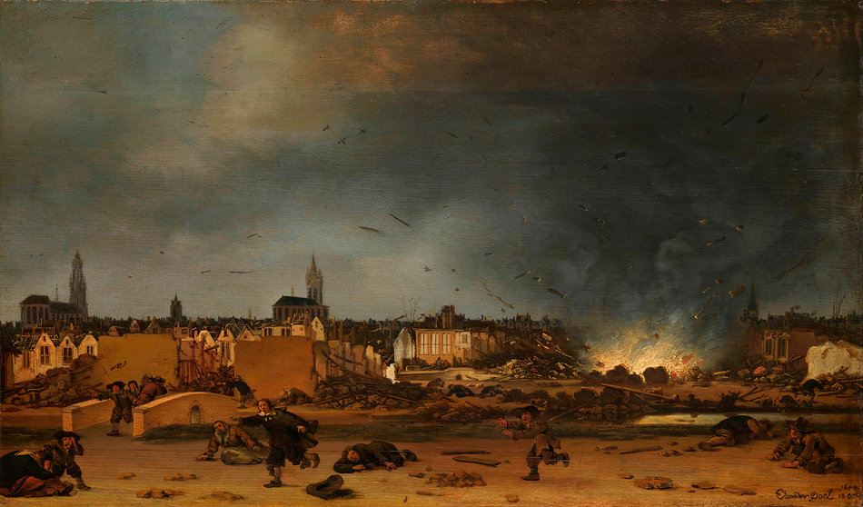 L'explosion de la poudrière de Delft, Egbert Lievensz. van der Poel ...