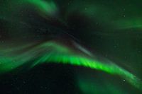 Northern lights / Aurora Borealis in Iceland, right above the camera
