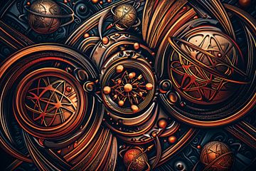 Esoterische symbolen in goud en zwart van Art & Soul Creations