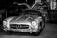 Mercedes 300 SL Coupé in zwart en wit