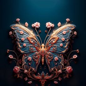 Ornate Butterfly with Flowers. by Roman Robroek - Photos of Abandoned Buildings