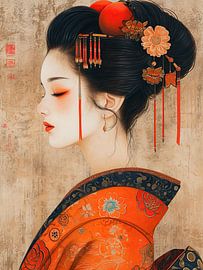 Geisha en profil by Peet de Rouw
