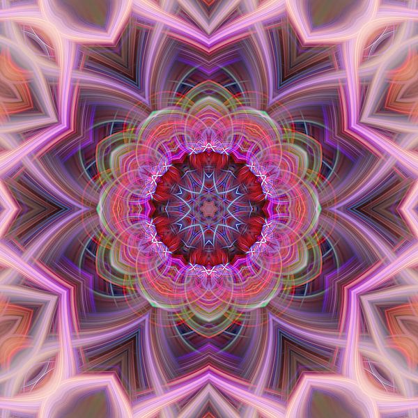 Mandala in roze van Sabine Wagner