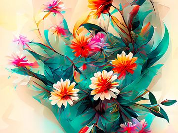 Blumen in Malerei von Mustafa Kurnaz
