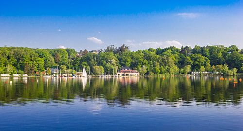 Panorama of the river Ruhr the Bladeney lake in Essen