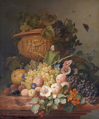 Stilleven met bloemen en fruit, Eelke Jelles Eelkema, Eelke Jelles Eelkema