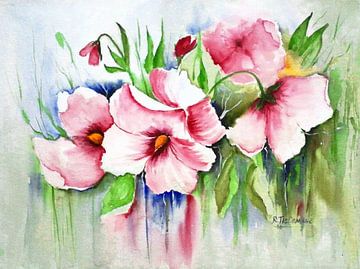Bloementafereel van Rita Tielemans Kunst