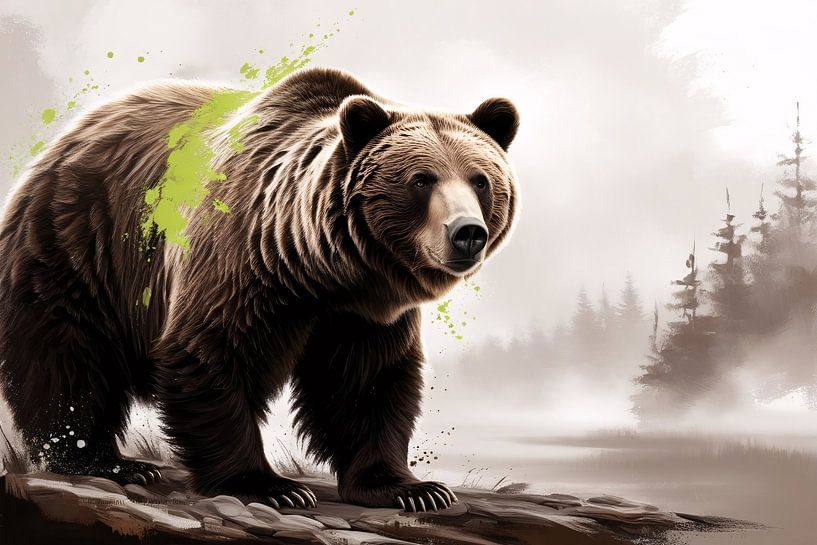 Majestueuze beer in de natuur van Art & Soul Creations