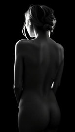Artistic back portrait in soft backlighting by Retinas images