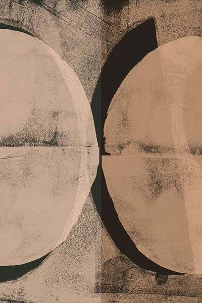 Abstract shapes in black, beige, brown. by Dina Dankers