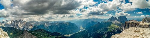 View over the Dolomites from the Passo Pordoi