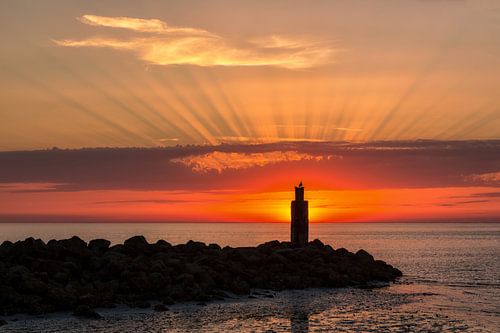 Zonsondergang aan de Noordzee
