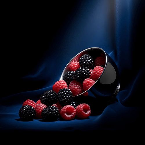 Karminrote Tiefe kuratierte Beeren in kontrastreicher Modernität