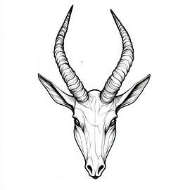 Antelope head drawing by Poster Art Shop