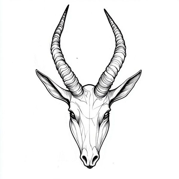 Antilopenkopf Zeichnung von Poster Art Shop