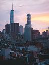 Blaue Stunde in Bowery mit 1 WTC Manhattan im Hintergrund von Michiel Dros Miniaturansicht