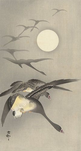 Des oies à la pleine lune de Ohara Koson