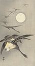 Geese at the full moon of Ohara Koson by Gave Meesters thumbnail