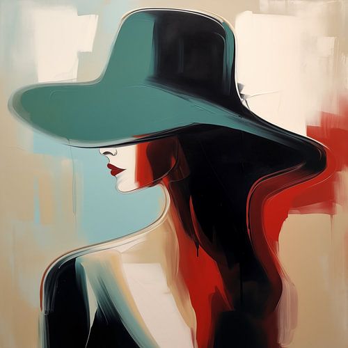 Femme avec chapeau