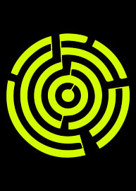 Neon Labyrinth of Concentric Rings by Skye Studio