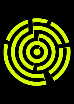 Neon Labyrinth of Concentric Rings