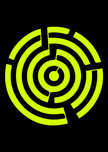 Neon Labyrinth of Concentric Rings