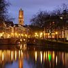 Zicht op Zandbrug en Oudegracht in Utrecht vanaf de Bemuurde Weerd van Donker Utrecht