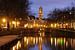 Zicht op Zandbrug en Oudegracht in Utrecht vanaf de Bemuurde Weerd van Donker Utrecht